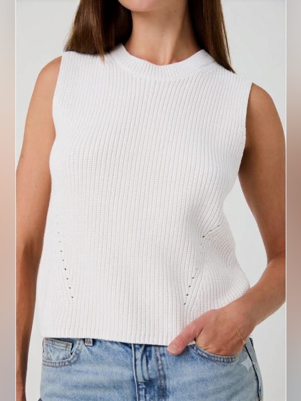 (354) NWT FRENCH CONNECTION Mozart Cotton Sweater Vest, Size S